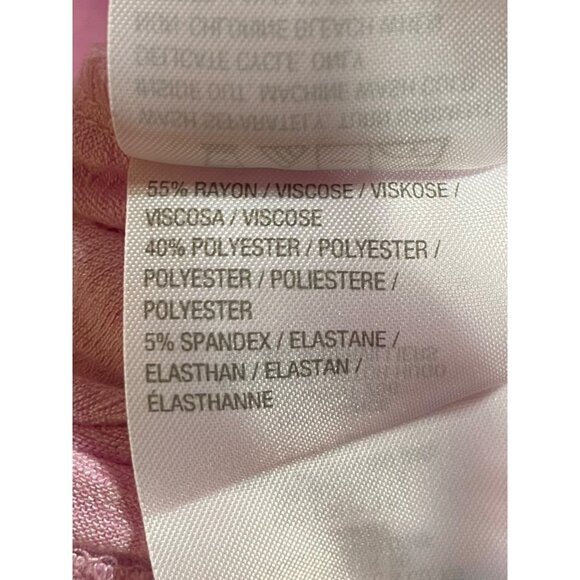 Belle by Kim Gravel Heather Pink False v neck Short sleeve Wrap Style Shirt‎ - Picture 4 of 4